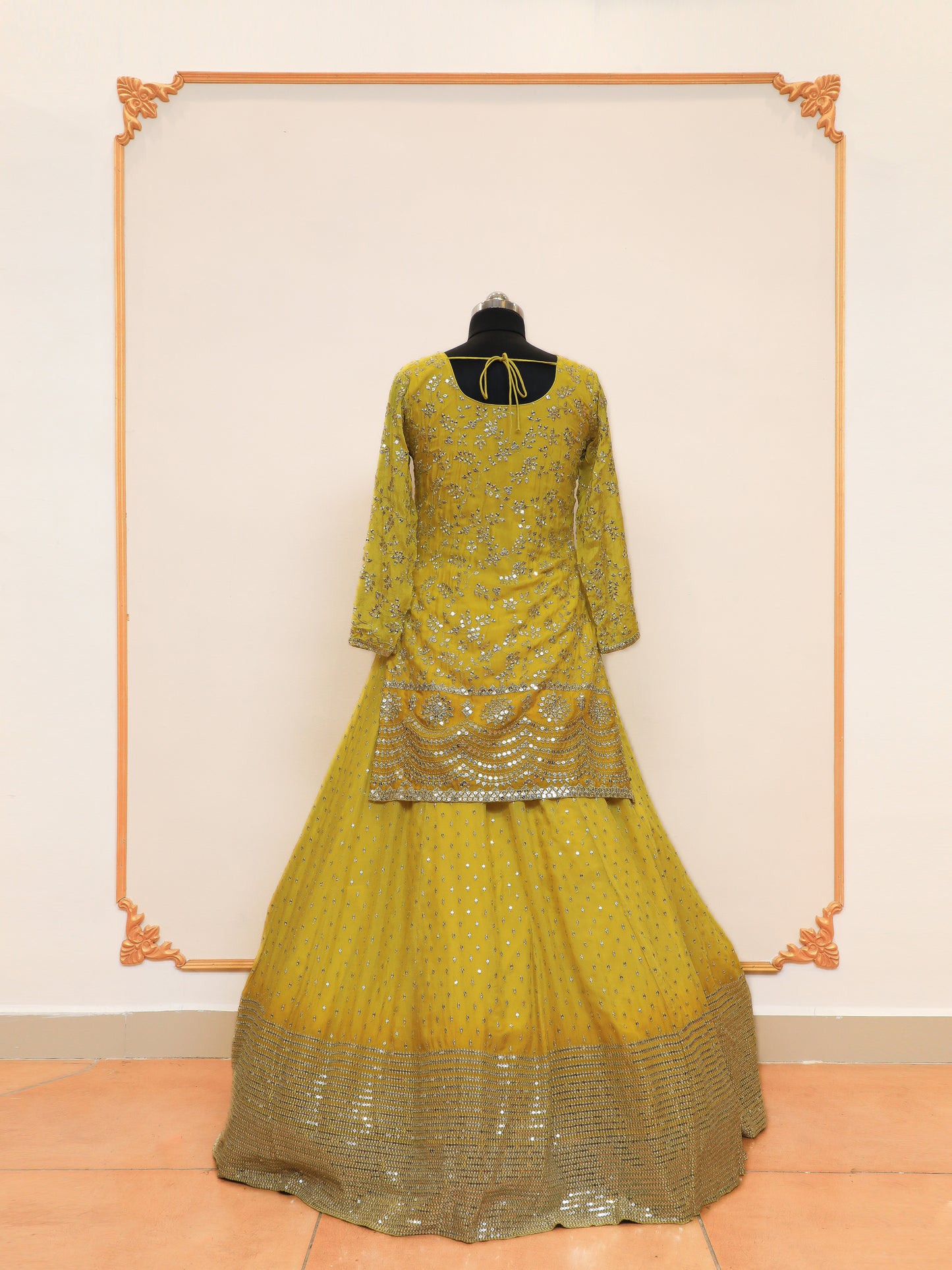 Yellow Sequin Sharara Design