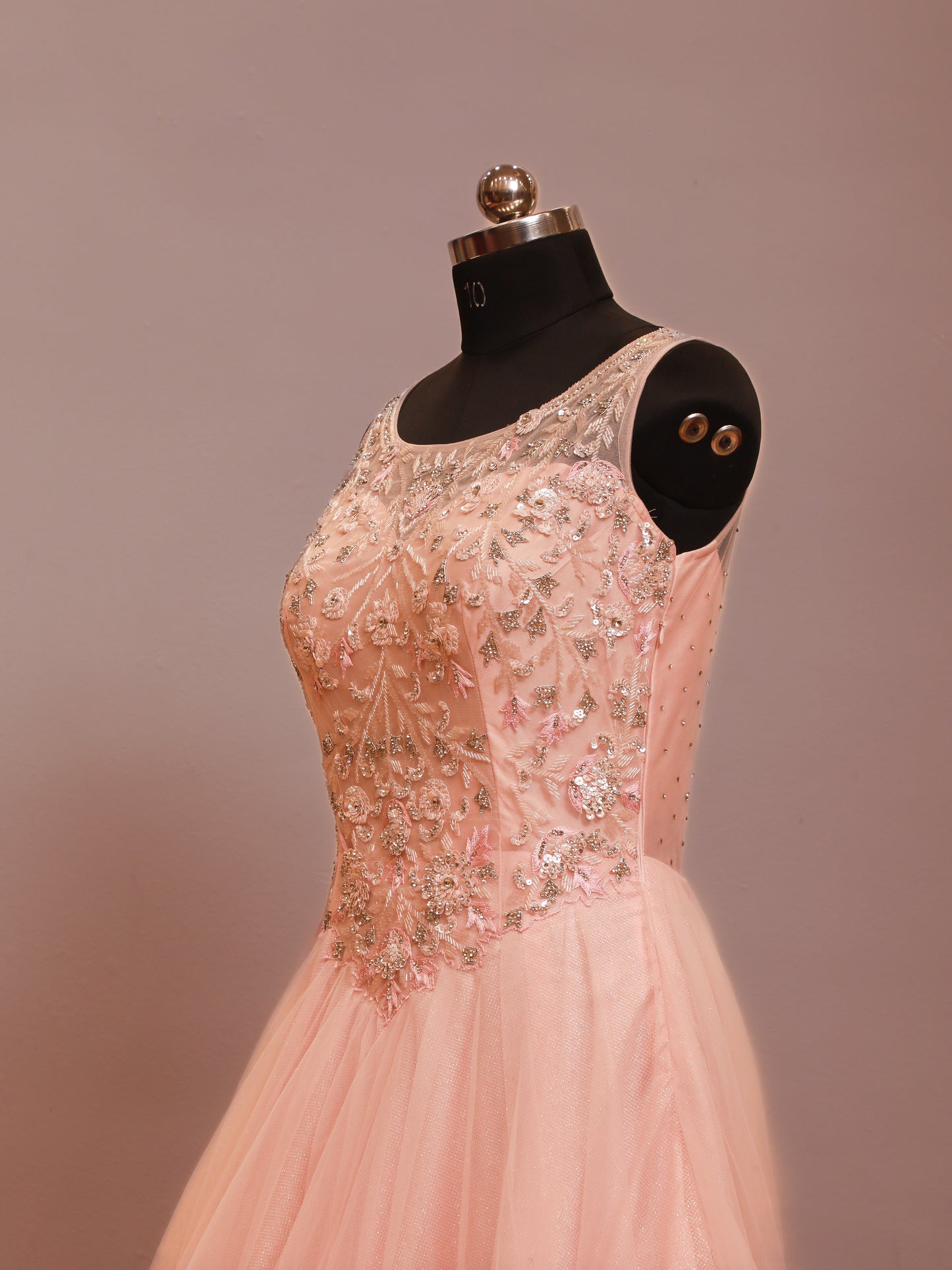 Pink Handwork Gown For Bridesmaid